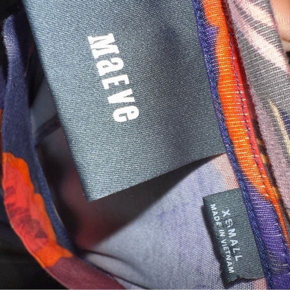 MAEVE BY ANTHROPOLOGIE Tilt Floral Swing Dress Blue Orange XS - Picture 5 of 5